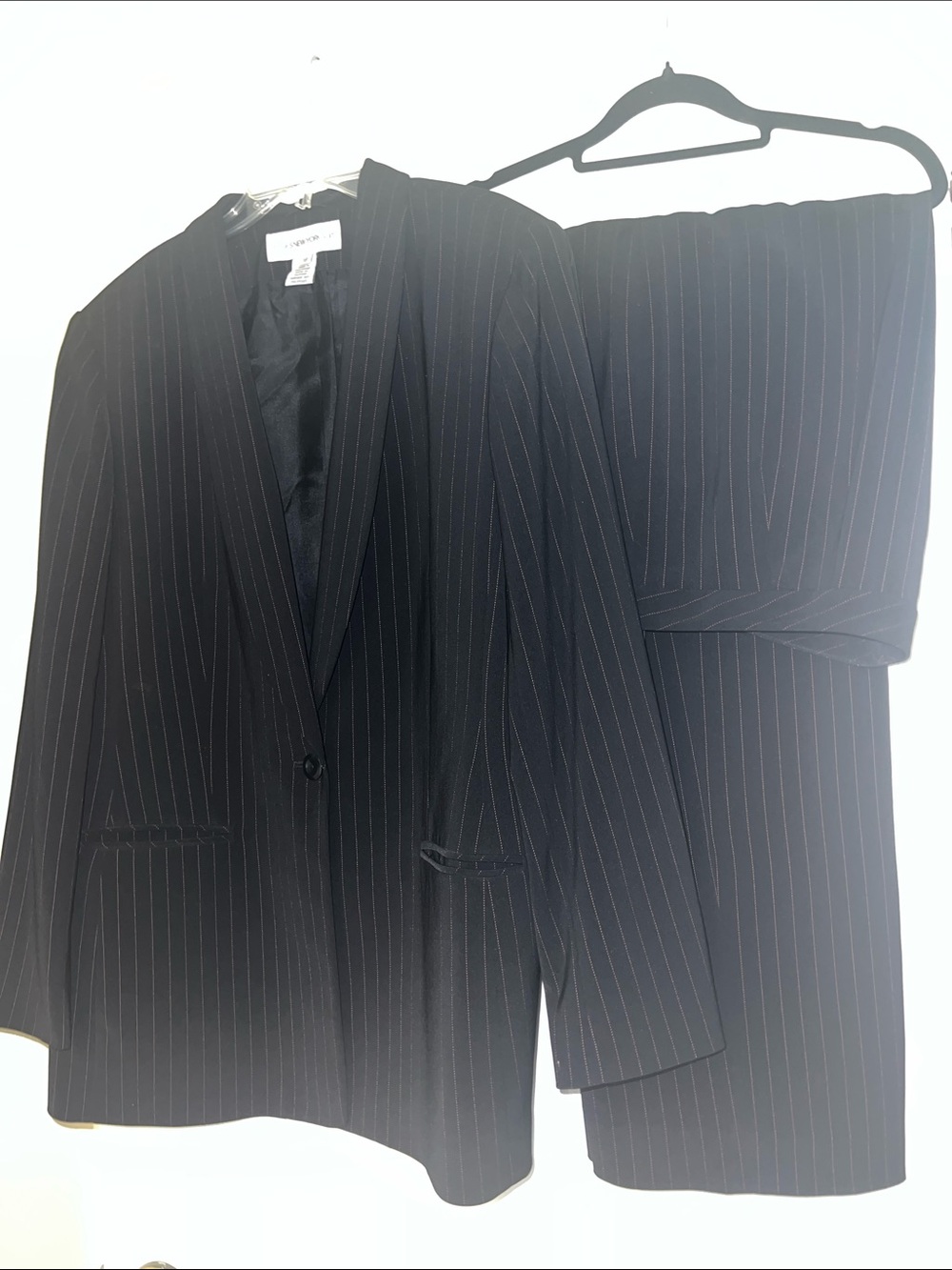 Jones New York Black Pinstripe Women's Pantsuit